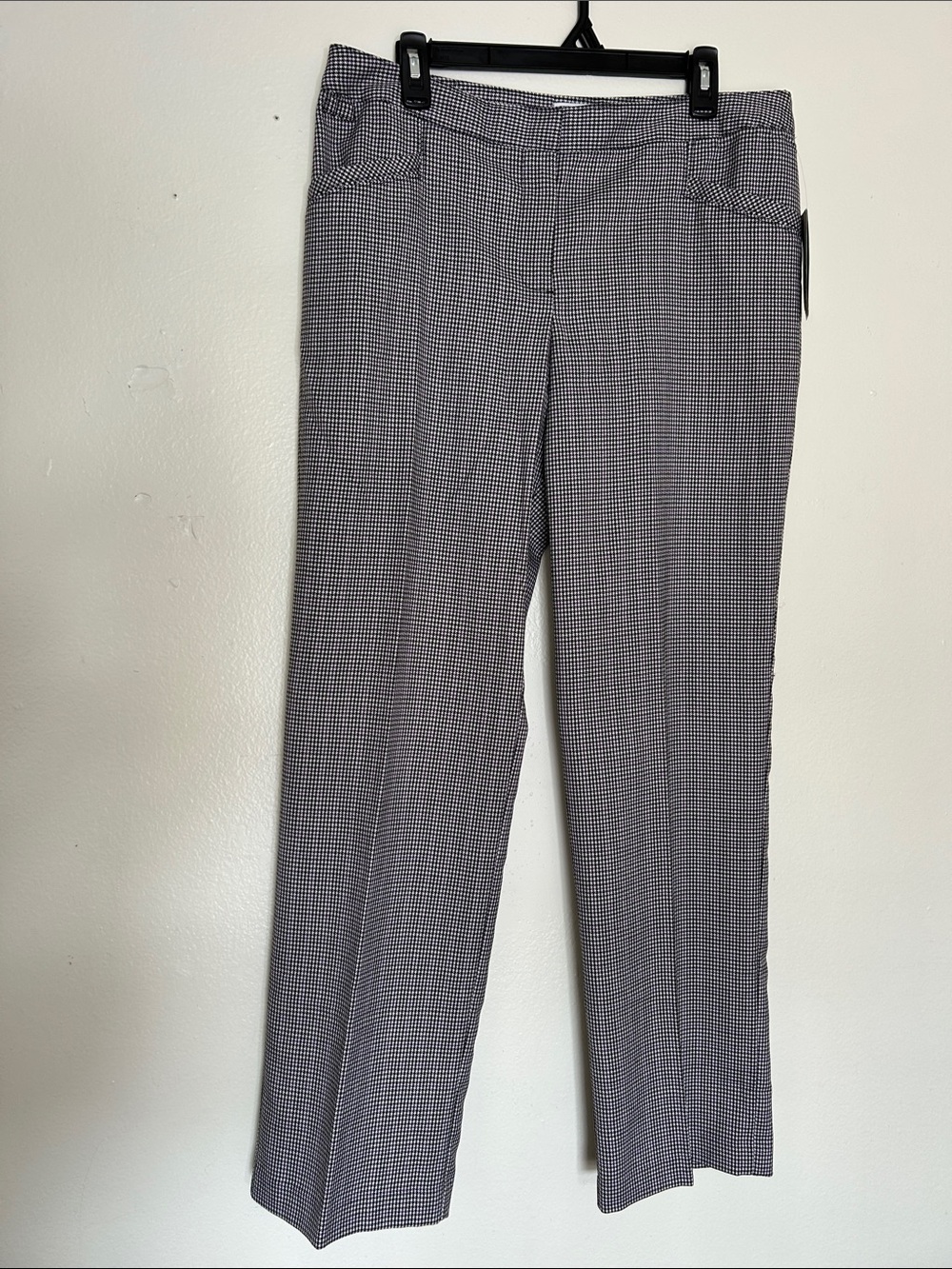 Izod Black & White Houndstooth Straight-Leg Trousers